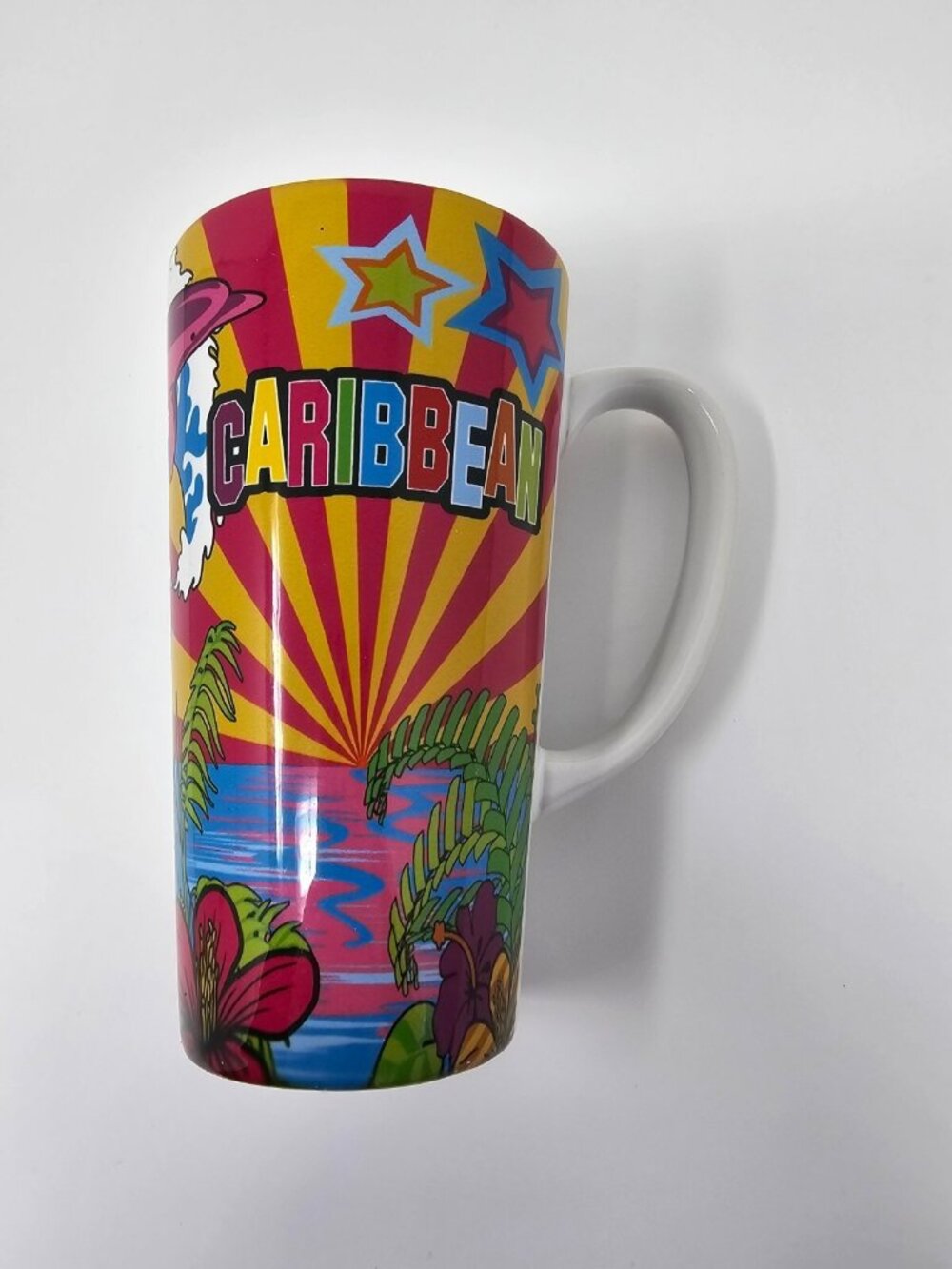 Caribbean Dolphin Palm Tree Flowers Ocean Seas Coffee Tea Mug Cup Cruise 16oz